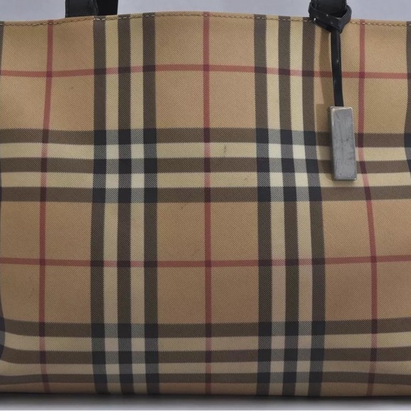 Authentic BURBERRY Vintage Nova Check Leather Hand Bag Beige (need to be fixed) - Picture 3 of 16